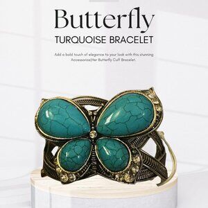 Accessorize|Her Turquoise Butterfly Cuff Bracelet